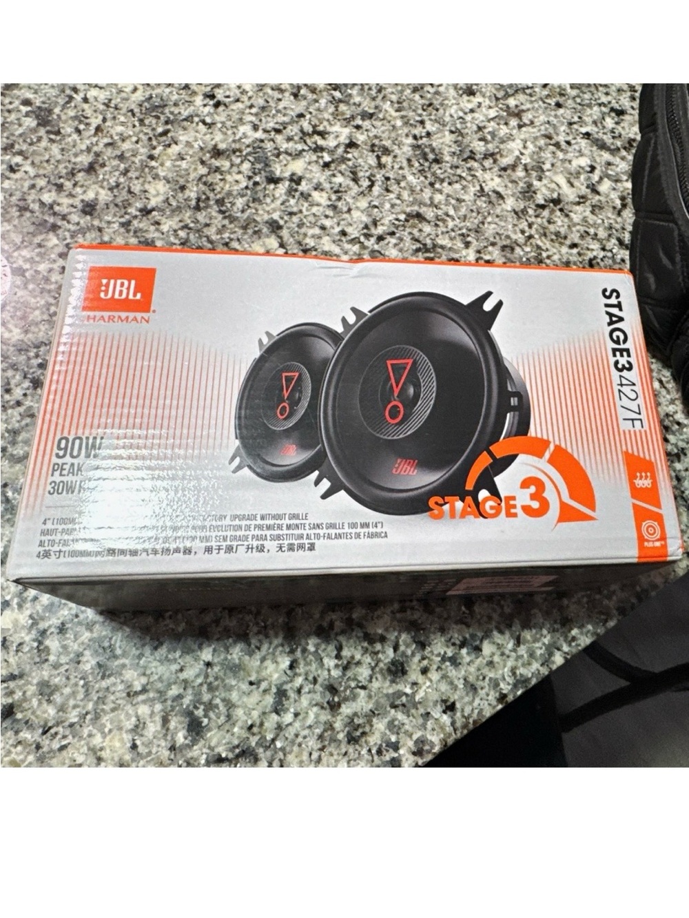 JBL Stage3 Car Speakers - Black with Orange Accents